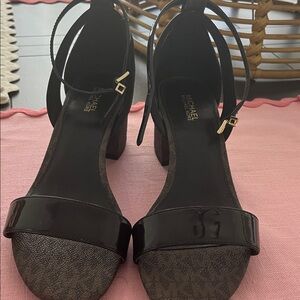 Michael Kors Black Block Heel Sandals